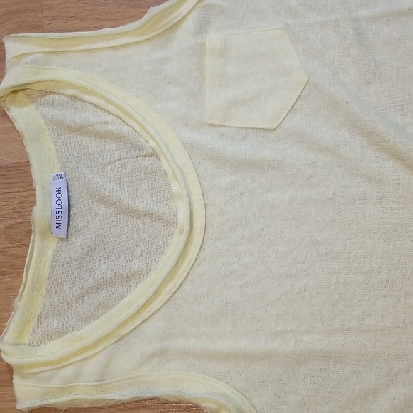 Misslook yellow cotton slub tank top XL EUC - Picture 2 of 8